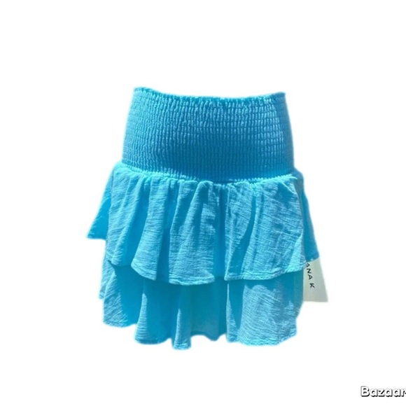 Yana K Portofino skirt in aqua tiered built in shorts medium stretchy - Picture 1 of 13